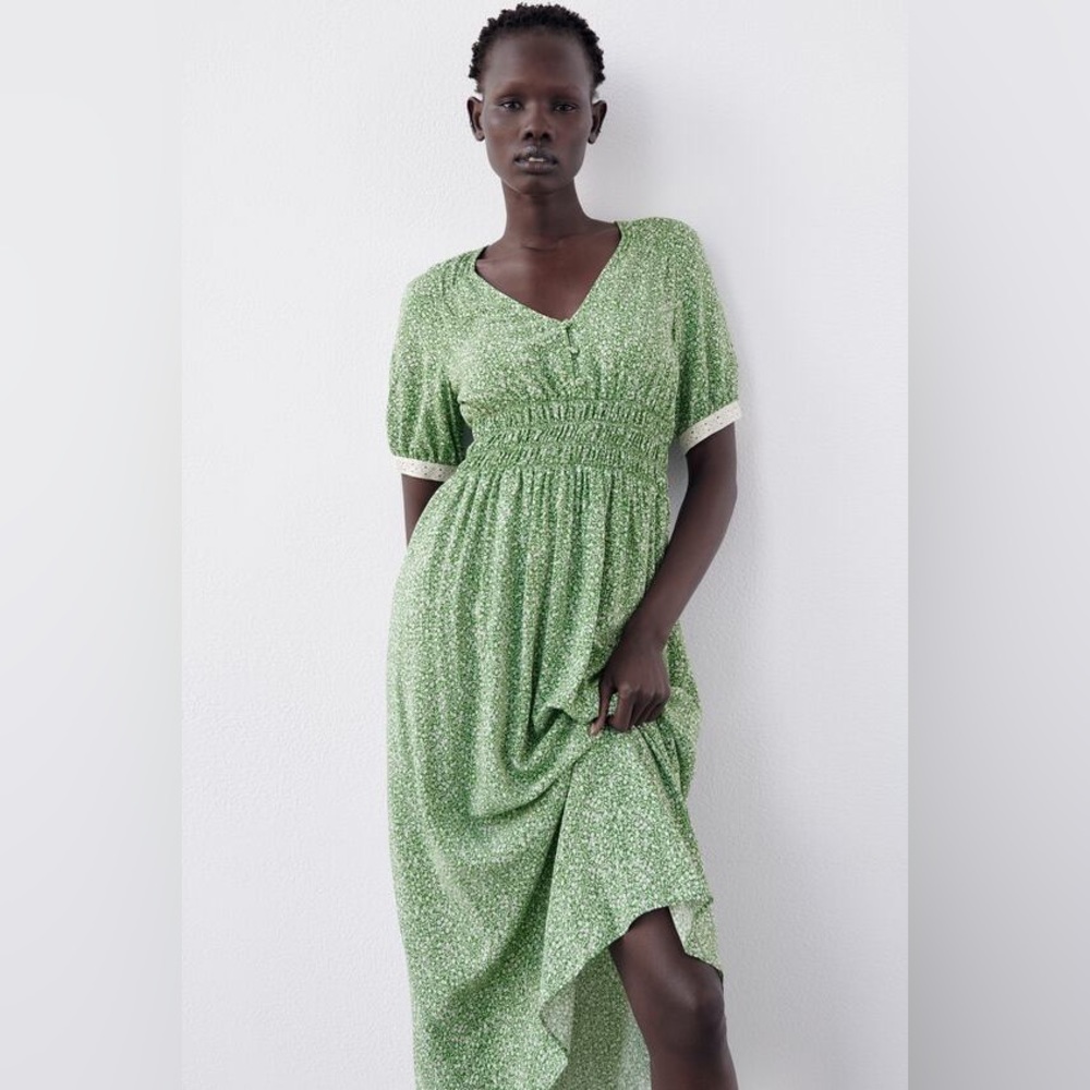 Zara Floral Print Sun Dress Medium